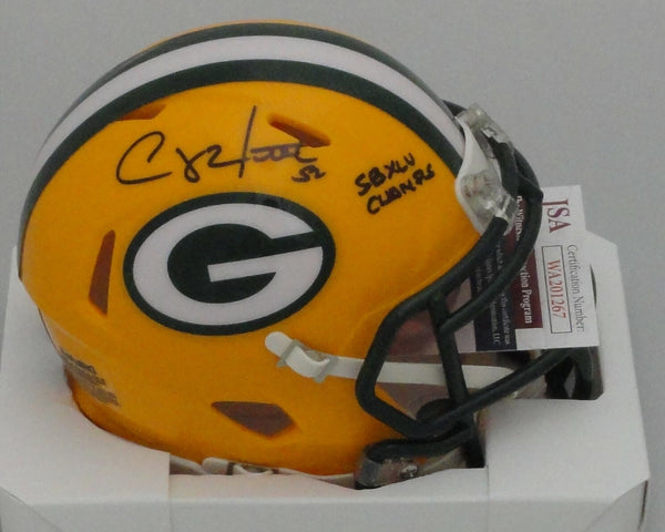 Packers CLAY MATTHEWS Signed Riddell Speed Mini Helmet AUTO w/ SB Champs - JSA