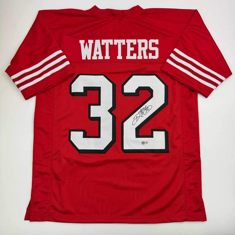 Autographed/Signed Ricky Watters San Francisco Alternate Red Jersey Beckett COA