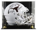 Texas Ricky Williams & Earl Campbell Signed F/S Speed Rep Helmet w/ Case BAS JSA