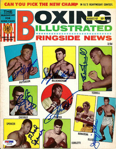 Joe Frazier & Others Certified Authentic Autographed Signed Mag Cover PSA S01608