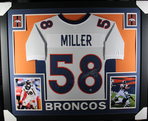 Von Miller Autographed/Signed Pro Style Framed White XL Jersey BAS 40140