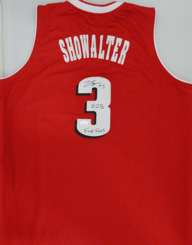 Badgers ZAK SHOWALTER Signed Custom Replica Wisconsin Red Jersey AUTO w/ Script