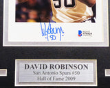 DAVID ROBINSON AUTOGRAPHED FRAMED 5.5X8.5 PHOTO SAN ANTONIO SPURS BECKETT 230207
