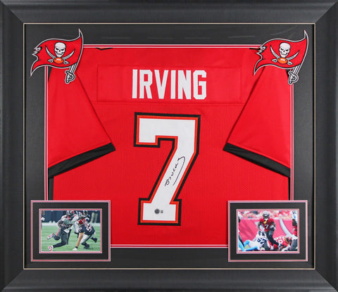 Bucky Irving Authentic Signed Red Pro Style Framed Jersey BAS Witnessed
