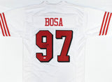 Nick Bosa Autographed White Pro Style Jersey - Beckett W *Black