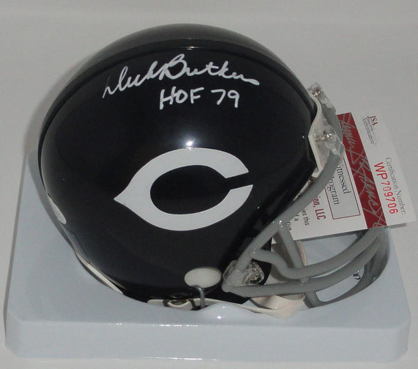 Bears DICK BUTKUS Signed Riddell VSR4 THROWBACK Mini Helmet AUTO w/ HOF '79"-JSA