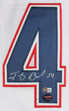 Tedy Bruschi Signed New England Patriots Jersey (Beckett) 3xSuper Bowl Champion