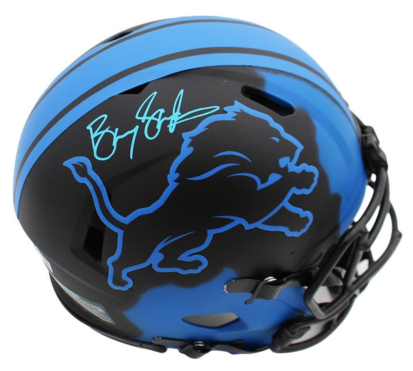 Barry Sanders Signed Detroit Lions Speed Authentic Eclipse Ripped NFL Helmet