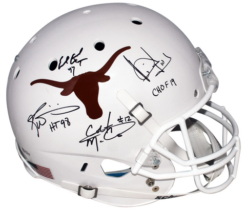 EARL CAMPBELL RICKY WILLIAMS VINCE YOUNG COLT McCOY SIGNED TEXAS F/S HELMET