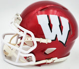 Russell Wilson Auto Wisconsin Badgers Flash Red Speed Mini Helmet Fanatics Holo
