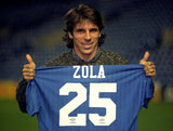 Gianfranco Zola Signed Chelsea F. C. Jersey (Beckett) Midfielder/Fwrd. 1996-2003