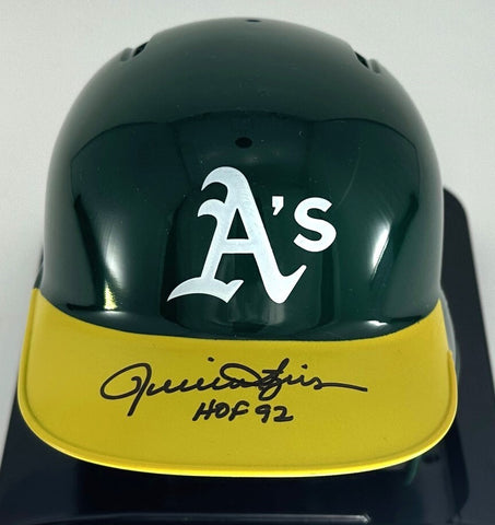 Athletics ROLLIE FINGERS Signed Rawlings Baseball Mini Helmet AUTO W/ HOF - BAS