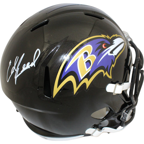 Ed Reed Autographed/Signed Baltimore Ravens F/S Helmet Beckett Witness 49246