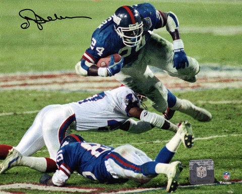 Ottis Anderson Signed Giants SB XXV Action vs Bills 8x10 Photo - (SCHWARTZ COA)