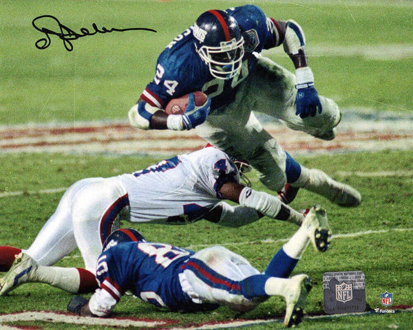 Ottis Anderson Signed Giants SB XXV Action vs Bills 8x10 Photo - (SCHWARTZ COA)