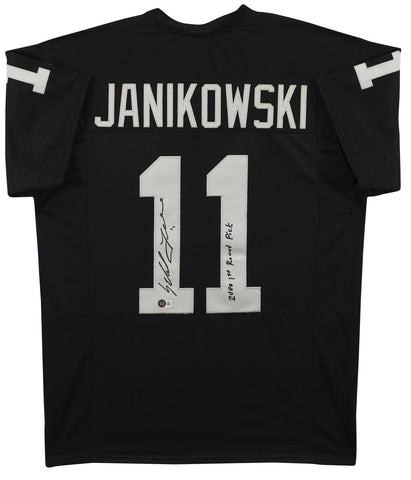 Sebastian Janikowski "2000 1st Round Pick" Signed Black Pro Style Jersey BAS Wit