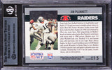 Raiders Jim Plunkett Signed 1990 Pro Set Superbowl MVP'S #15 Card BAS Slabbed