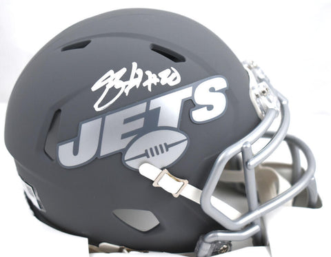 Breece Hall Autographed Jets Slate Speed Mini Helmet - Fanatics *White