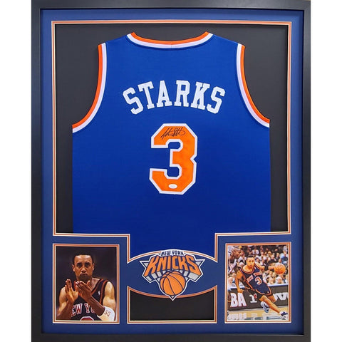 John Starks Autographed Signed Framed New York Knicks Jersey BECKETT
