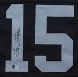 Tom Flores Signed Raiders Jersey (Beckett) Oakland Q.B. 1960-1966 / HOF 2021