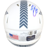 Emmitt Smith Autographed Dallas Cowboys 24 STS Mini Helmet Beckett Witness 51443