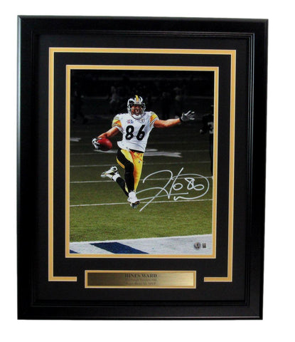 Hines Ward Signed/Auto 11x14 Photo Pittsburgh Steelers Framed Beckett 194129