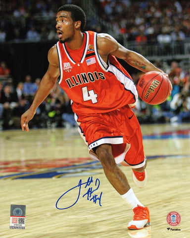 Luther Head Signed Illinois Orange Jersey Action 8x10 Photo - (SCHWARTZ COA)