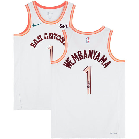 Victor Wembanyama Spurs Signed White Nike 2023-2024 City Edition Jersey Fanatics