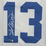 Kurt Warner Autographed/Signed Pro Style TB White XL Jersey Beckett BAS 34235