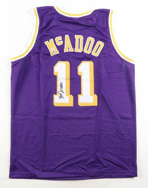 Bob McAdoo Signed Los Angeles Lakers Jersey (JSA COA) 2xNBA Champion 1982 & 1985