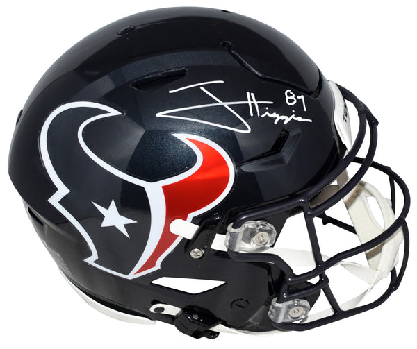 JAYDEN HIGGINS SIGNED HOUSTON TEXANS AUTHENTIC SPEEDFLEX HELMET BECKETT