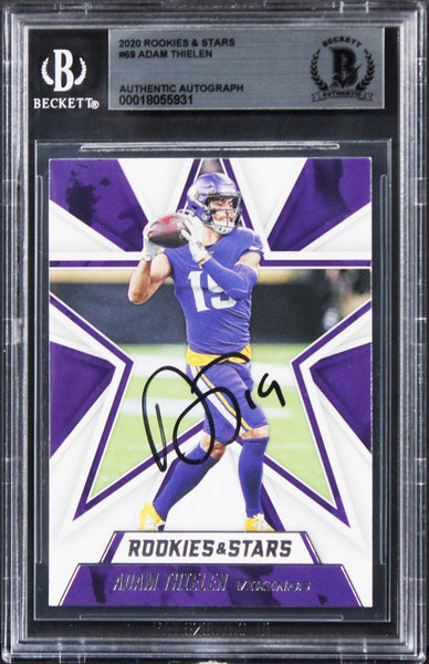 Vikings Adam Thielen Signed 2020 Rookies & Stars #69 Card BAS Slabbed 2