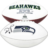 DEVON WITHERSPOON AUTOGRAPHED SEAHAWKS WHITE LOGO FOOTBALL MCS HOLO 221351