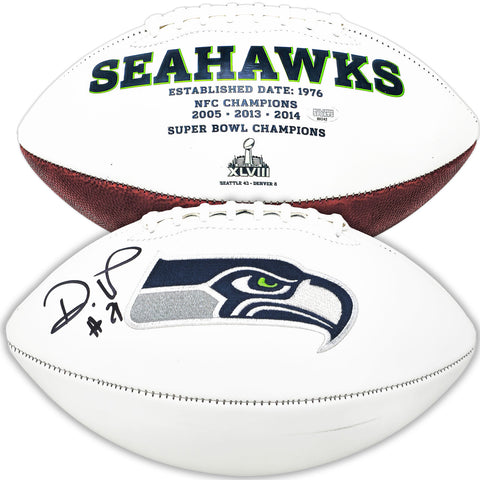 DEVON WITHERSPOON AUTOGRAPHED SEAHAWKS WHITE LOGO FOOTBALL MCS HOLO 221351
