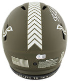 Lions Calvin Johnson Signed Salute To Service F/S Speed Proline Helmet BAS Wit
