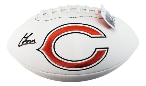 Colston Loveland Signed Chicago Bears Logo Football JSA QR