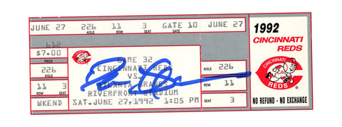 Deion Sanders Signed Atlanta Braves 6/27/1992 vs Reds Ticket BAS 37263