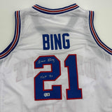Autographed/Signed Dave Bing HOF 90 Detroit White Jersey Beckett BAS COA
