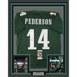 FRAMED Autographed/Signed DOUG PEDERSON 33x42 Philadelphia Green Jersey JSA COA