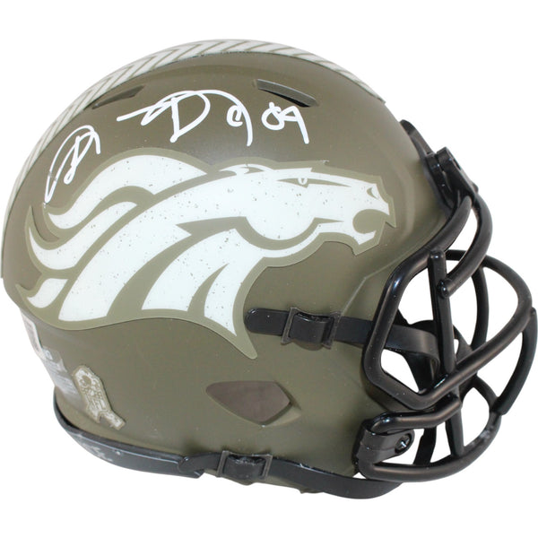 Shannon Sharpe Autographed Denver Broncos 22 Salute Mini Helmet Beckett 50810