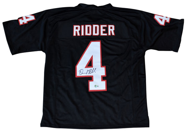 DESMOND RIDDER AUTOGRAPHED ATLANTA FALCONS #4 BLACK THROWBACK JERSEY BECKETT