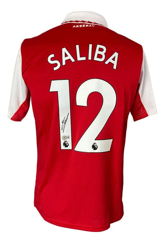 William Saliba Signed Arsenal FC Red Adidas Soccer Jersey BAS