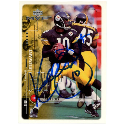 Kordell Stewart Autographed 99 UD MVP #190 Trading Card Beckett Witness 52819