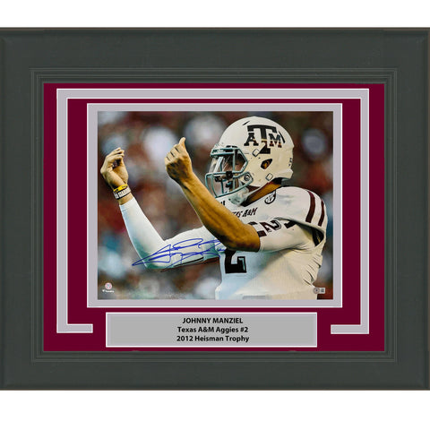 Framed Autographed Johnny Manziel Money Sign Texas 16x20 Photo BAS COA