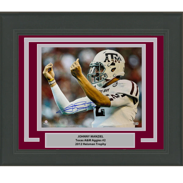 Framed Autographed Johnny Manziel Money Sign Texas 16x20 Photo BAS COA