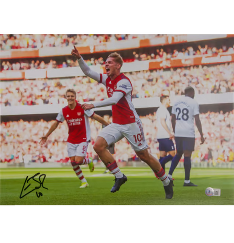 Emile Smith Rowe Signed Arsenal FC Soccer Print Size 12'' x 16'' with Beckett COA