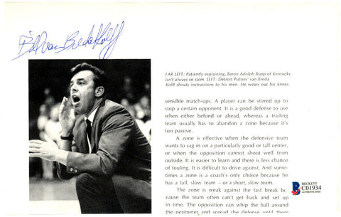 Butch Van Breda Kolff Autographed 8x5 Magazine Page Photo Knicks Beckett #C01934