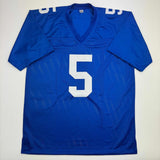 Autographed/Signed Kayvon Thibodeaux New York Blue Football Jersey JSA COA
