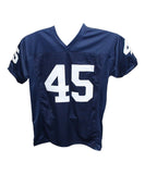 Rudy Ruettiger Autographed/Signed College Style Blue Jersey Insc. Beckett 41171