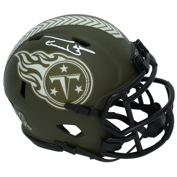 Taylor Lewan Autographed Tennessee Titans 2022 STS Mini Helmet Beckett